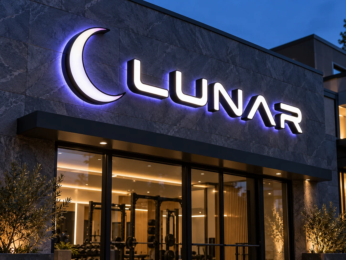 Acrylic Doublelit Sign design concept for LUNAR