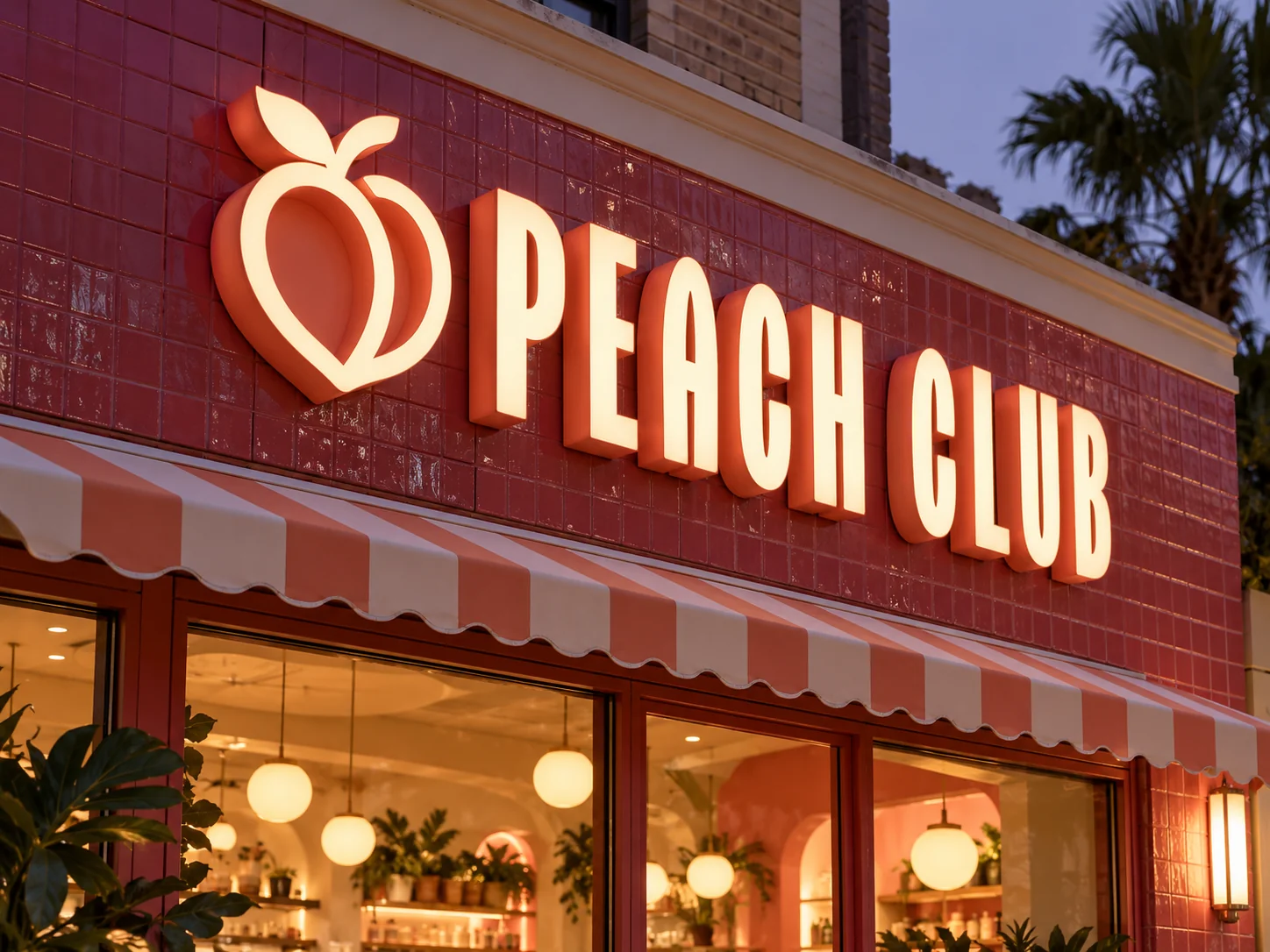 Acrylic Frontlit Sign design concept for PEACH CLUB