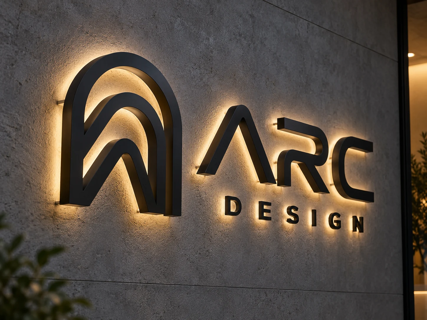 لوحة معدنية مفرغة مسطحة أو مجسمة &mdash; ARC &middot; حروف مجوفة مجسمة