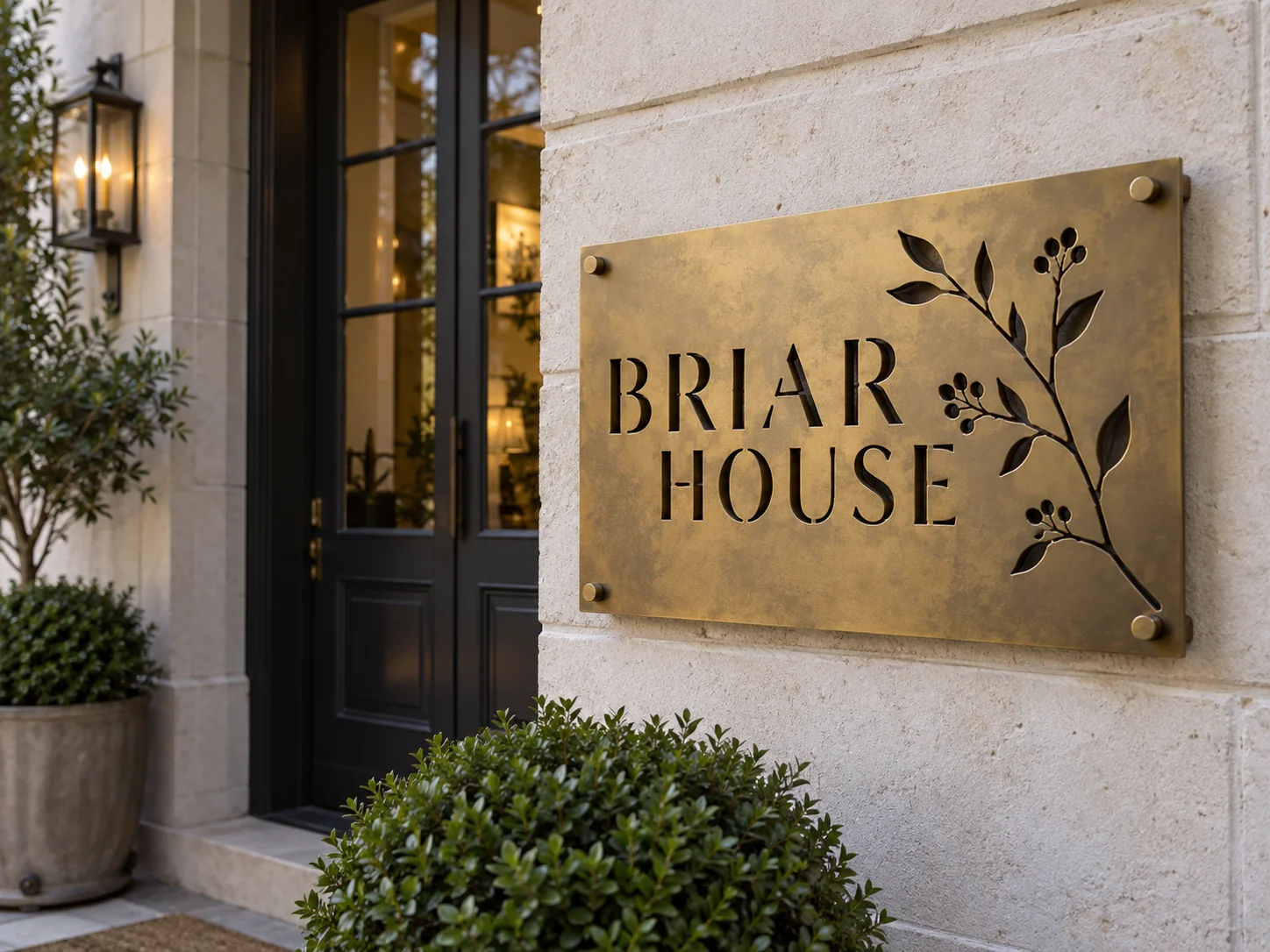 تصور تصميمي لـ لوحة معدنية مفرغة مسطحة أو مجسمة &mdash; BRIAR HOUSE
