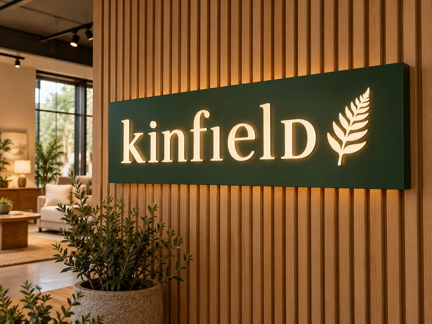 Push-Through Sign design concept for KINFIELD