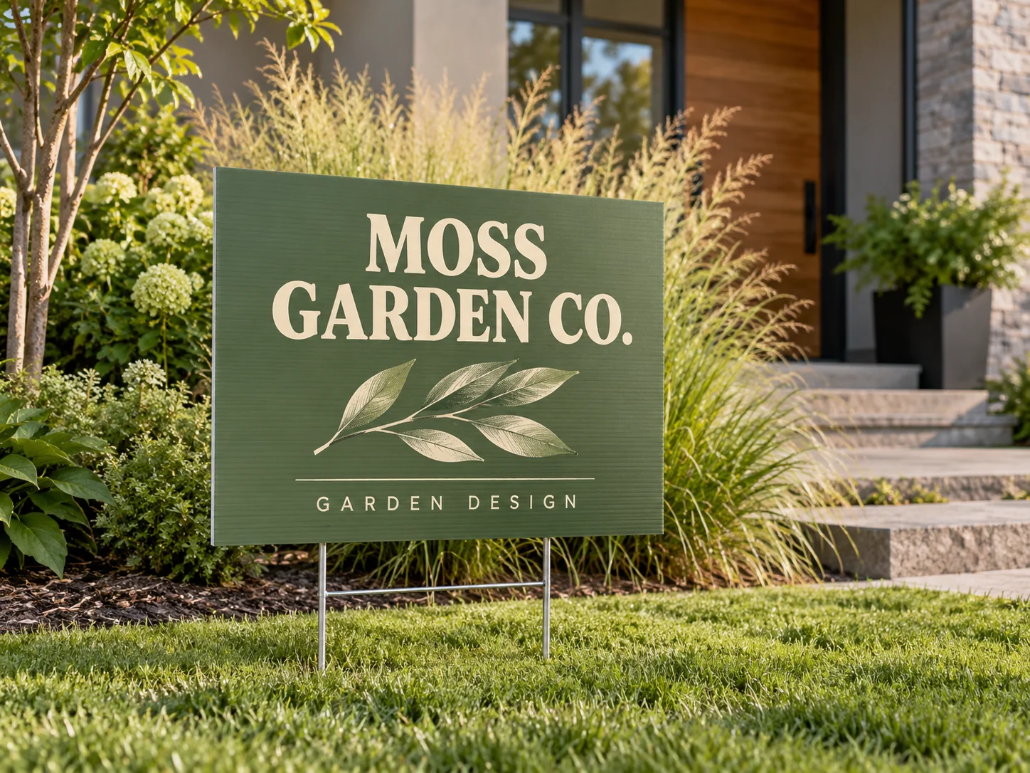 Yard Sign design concept for MOSS GARDEN CO.